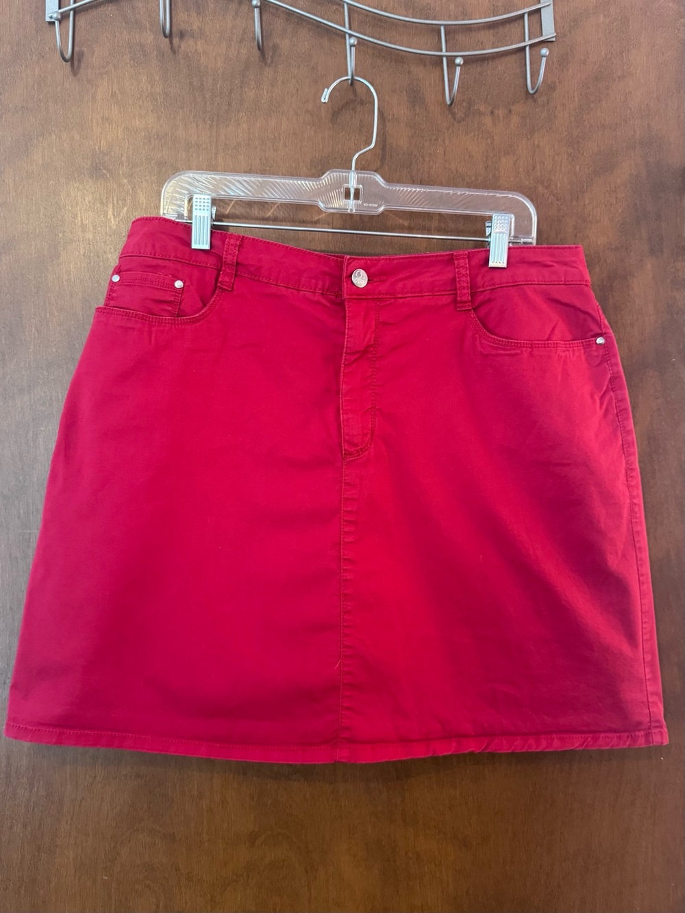 Croft & Barrow Classic Fit Red Stretch Skort Size 16 Pockets Cotton Blend